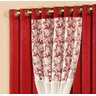 Cortina Jasmini com Renda e Voal 2,00x1,70m Re9casa para Sala ou Quarto - Cor Vermelho - 2
