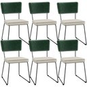 Ver imagem 1 de Kit 06 Cadeiras Decorativas Sala Jantar Allana L02 Facto Verde Musgo Linho Champagne - Lyam Decor