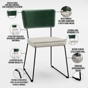 Ver imagem 4 de Kit 06 Cadeiras Decorativas Sala Jantar Allana L02 Facto Verde Musgo Linho Champagne - Lyam Decor