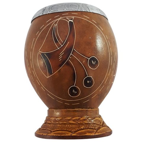 Cuia Para Chimarrão Terere Mate Coquinho Com Pé Média Bolhadeira