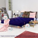 Ver mais imagens de Sofa Cama Casal Futon Oriental Azul Royal Acquablock Com Madeira Maciça