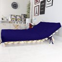 Ver imagem 4 de Sofa Cama Casal Futon Oriental Azul Royal Acquablock Com Madeira Maciça