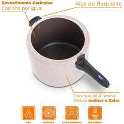 Panela de Pressão 7,5l Ceramic Life Vapt Vanilla Brinox - 5