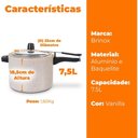 Ver imagem 3 de Panela de Pressão 7,5l Ceramic Life Vapt Vanilla Brinox