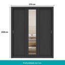 Ver imagem 5 de Guarda Roupa Casal 3 Portas Doha com Espelho Central Carraro Preto Touch