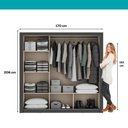 Ver mais imagens de Guarda Roupa Casal 3 Portas Doha com Espelho Central Carraro Preto Touch