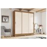 Guarda-Roupa 3 Portas Correr Henn Briz B350-202 2 Gavetas Nature/Off White/Preto HP SE - 5
