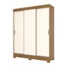 Guarda-Roupa 3 Portas Correr Henn Briz B350-202 2 Gavetas Nature/Off White/Preto HP SE - 2