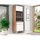 Ver imagem 1 de Armário Torre Quente para Cozinha 61 Cm 3 Pt 1 Gav - Andréia: Amendoa/branco