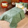 Kit Edredom Infantil Safari Verde com Almofada Queen 06 Peças - Dupla Face Percal 300 Fios 100% Algo - 3