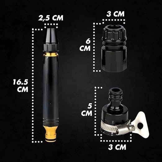 Bico Alta Pressão Jato Mangueira Água Kit 4 Pçs Lava Carro - 6