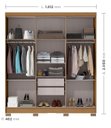 Ver imagem 4 de Guarda Roupa Casal com Espelho 6 Portas 2 Gavetas com Pés Lyon Yescasa Cinamomo