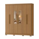 Ver imagem 3 de Guarda Roupa Casal com Espelho 6 Portas 2 Gavetas com Pés Lyon Yescasa Cinamomo