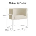 Ver imagem 7 de Poltrona Luana para Escritório Base Branca Veludo Cores - DS Estofados Vermelho