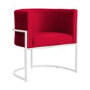 Ver mais imagens de Poltrona Luana para Escritório Base Branca Veludo Cores - DS Estofados Vermelho