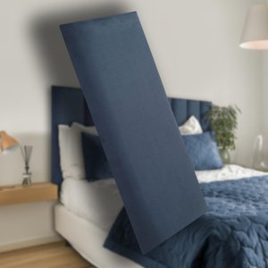 Kit 5 Placas Cabeceira Estofada Suede para Cama Box Solteiro - Módulo 20cm X 60cm Gh Papel de Parede