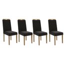 Ver imagem 1 de Kit 4 Cadeiras Sala Jantar 2cad152ea 4 Un Eucalipto/suede Preto A038 - Kappesberg