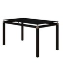 Ver imagem 1 de Mesa Tubular para Sala de Jantar ou Cozinha Malva 4 Lugares Retangular Vidro Temperado Preto