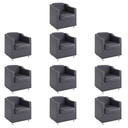 Ver imagem 1 de Kit 10 Poltronas Decorativa Reforçada Recepção Clinica Salão Courino Cinza