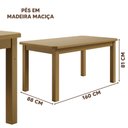 Ver imagem 4 de Mesa com 6 Cadeiras Madeira Maciça 160cm Nogueira Stone Shop Jm