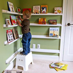 Porta Livro Infantil Tipo Canaleta kit 2 peças Branco - 2