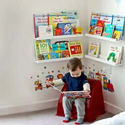Porta Livro Infantil Tipo Canaleta kit 2 peças Branco - 3
