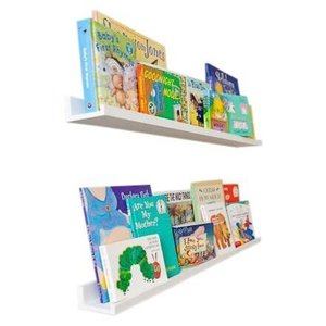 Porta Livro Infantil Tipo Canaleta kit 2 peças Branco