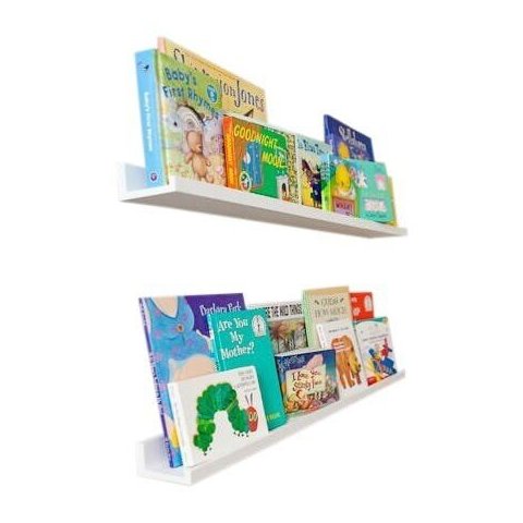 Porta Livro Infantil Tipo Canaleta kit 2 peças Branco