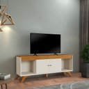 Ver imagem 1 de Rack Moderno 2 Portas 1,60m - Sevilha-Naturale/Off White - Mavau Móveis