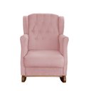 Ver imagem 3 de Poltrona Amamentação Balanço Descanso Helena com Puff Veludo Rosa