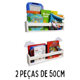 Prateleiras Revisteiros 50cm Mdf Branco Kit 2 Peças - 4