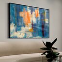 Ver imagem 1 de Quadro Decorativo Abstrato Aquarelado em Moldura Caixa TaColado Moldura Trad 1cm Madeira Escura com