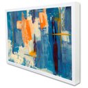 Ver imagem 2 de Quadro Decorativo Abstrato Aquarelado em Moldura Caixa TaColado Moldura Trad 1cm Madeira Escura com