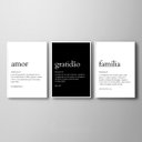Ver imagem 1 de Kit 3 Quadros Amor Gratidão Família Significados 45x34cm - com Vidro:moldura Branca
