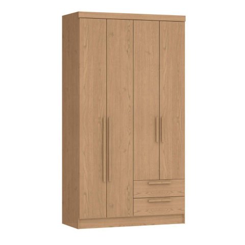Guarda-roupa 4 Portas Castro Nero 8423a 2 Gavetas Angelin Se