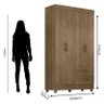 Guarda Roupa Solteiro Lite 4 Portas Carvalho Oak - Móveis Leão - 3