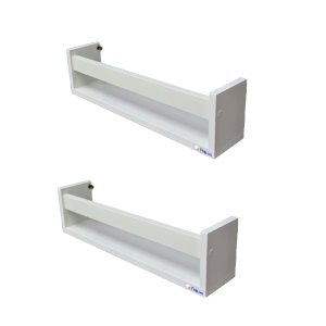 Prateleiras Revisteiros 60cm Prof Mdf Branco kit 2 peças