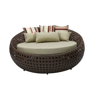 Sofá Chaise 1,50m Fibra Indiano para Varanda Jardim Piscina com Almofada Impermeável