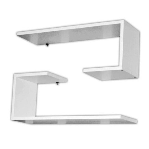 Prateleira Para Decoração Nicho Branco Tipo J - kit 2