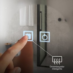 Espelho Led 3 Cores Redondo Banheiro Dual Touch C/ Desembaçador - 80cmx80cm 110v - 5
