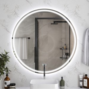 Espelho Led 3 Cores Banheiro Dual Touch C/ Desembaçador - 80cmx80cm