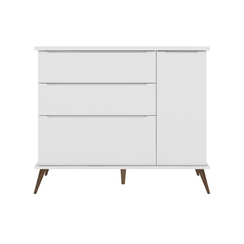 Cômoda Infantil Tina 110cm 100% Mdf Branco Semi Brilho - Sallar Home