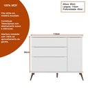 Ver imagem 3 de Cômoda Infantil Tina 110cm 100% Mdf Branco Semi Brilho - Sallar Home