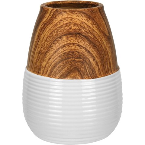 Vaso Decorativo Enfeite Casa Redondo Home&co Cerâmica 20x15x15cm Marrom