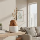 Ver imagem 2 de Vaso Decorativo Enfeite Casa Redondo Home&co Cerâmica 20x15x15cm Marrom
