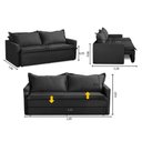 Ver imagem 3 de Sofá sem Caixa Retrátil e Reclinável 1,65m com Molas Karla Suede Preto Rover & Beato