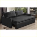 Ver imagem 1 de Sofá sem Caixa Retrátil e Reclinável 1,65m com Molas Karla Suede Preto Rover & Beato