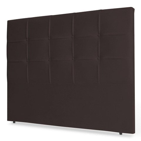 Cabeceira Estofada Box Casal 140cm Corino Marrom Cacau