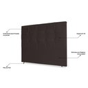 Ver imagem 3 de Cabeceira Estofada Box Casal 140cm Corino Marrom Cacau