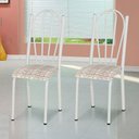 Ver imagem 2 de Kit 8 Cadeiras de Cozinha Alasca Estampado Rattan Pés de Ferro Branco - Pallazio